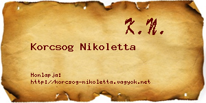 Korcsog Nikoletta névjegykártya